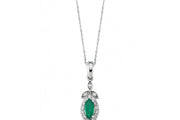 0.39 Karat Diamond Emerald Necklace