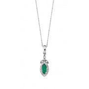 0.39 Karat Diamond Emerald Necklace