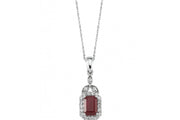 0.88 Karat Diamond Ruby Necklace