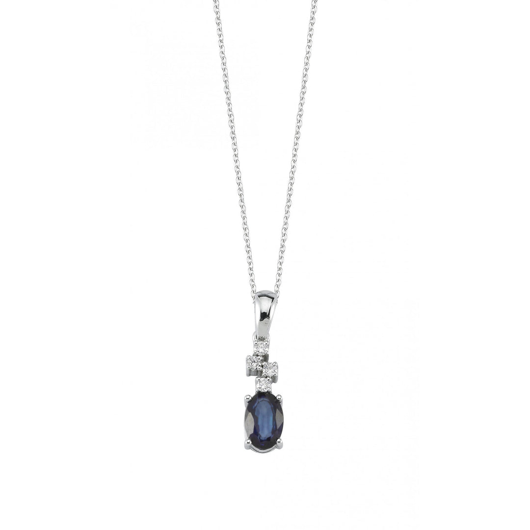 0.60 Karat Diamond Sapphire Necklace