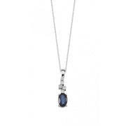 0.60 Karat Diamond Sapphire Necklace