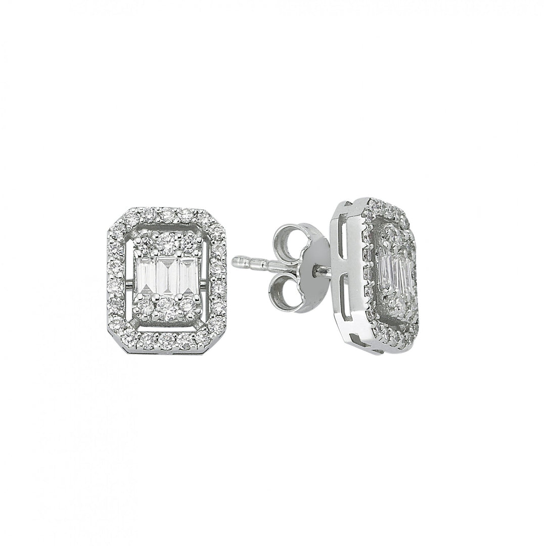 0.71 Karat Baguette Diamond Earrings
