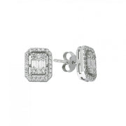 0.71 Karat Baguette Diamond Earrings