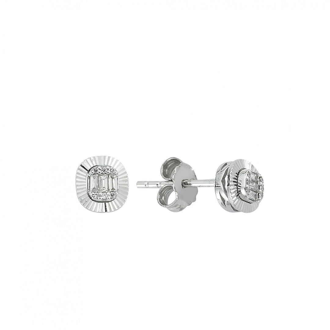 0.10 Karat Baguette Diamond Earrings
