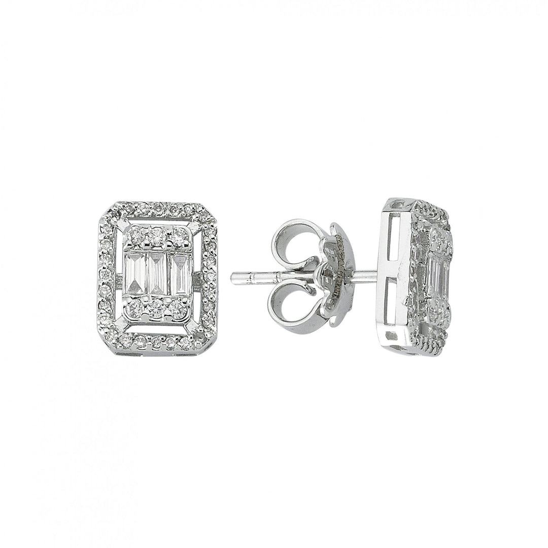 0.45 Karat Baguette Diamond Earrings