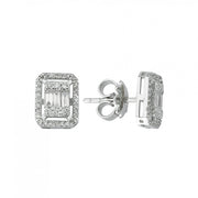 0.45 Karat Baguette Diamond Earrings