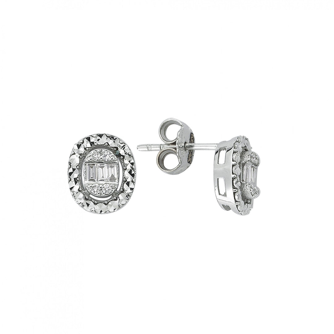 0.19 Karat Baguette Diamond Earrings