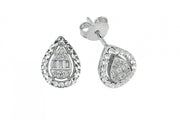 0.18 Karat Baguette Diamond Earrings