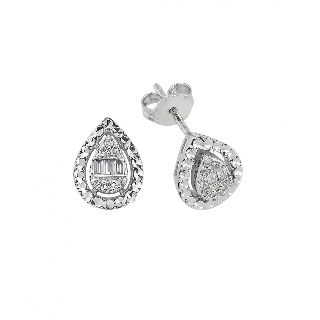 0.18 Karat Baguette Diamond Earrings