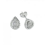 0.18 Karat Baguette Diamond Earrings