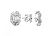 0.71 Karat Baguette Diamond Earrings