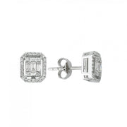 0.49 Karat Baguette Diamond Earrings