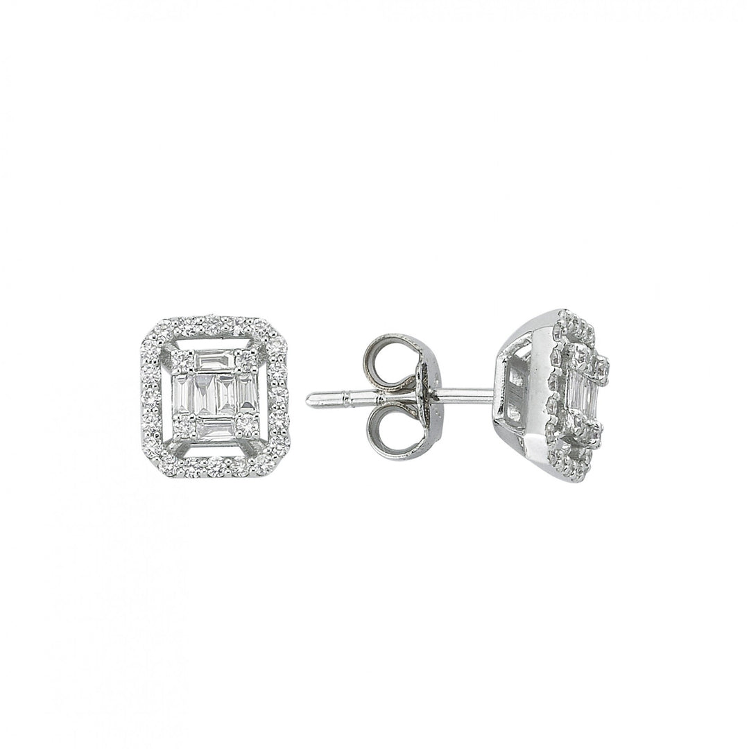 0.49 Karat Baguette Diamond Earrings