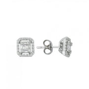 0.49 Karat Baguette Diamond Earrings