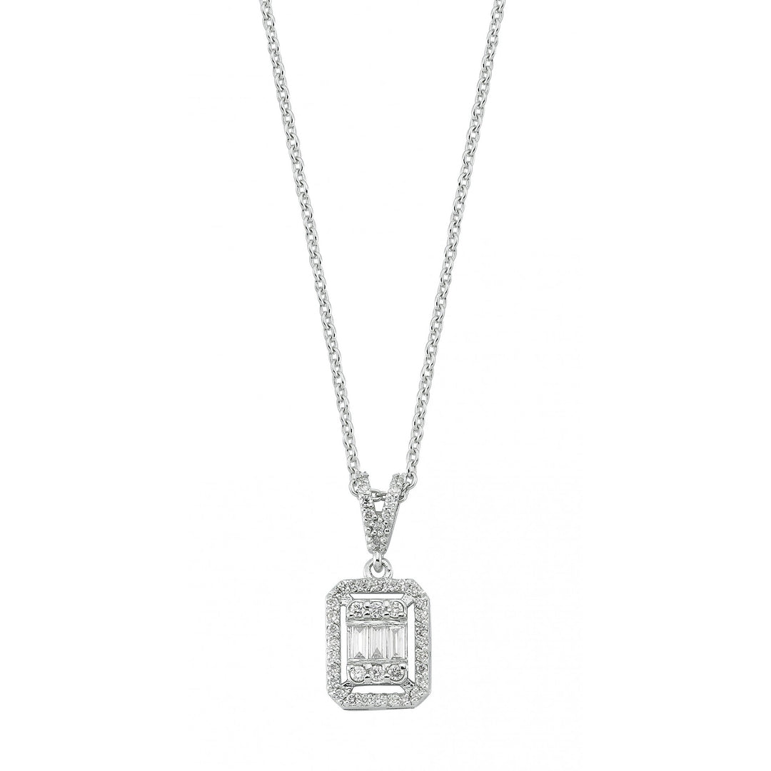 0.20 Karat Diamond Baguette Necklace