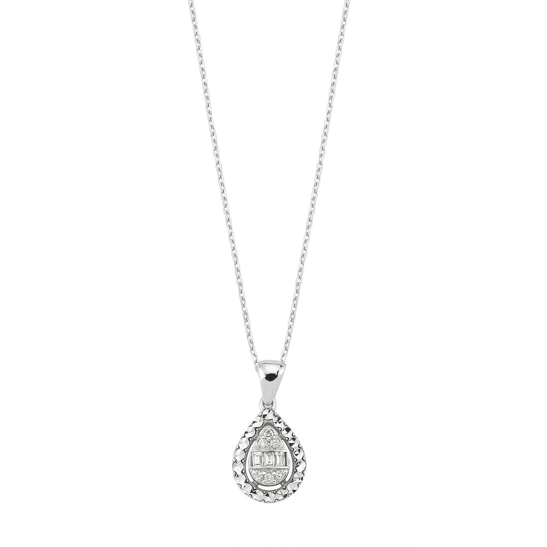 0.13 Karat Baguette Stone Set Diamond Necklace
