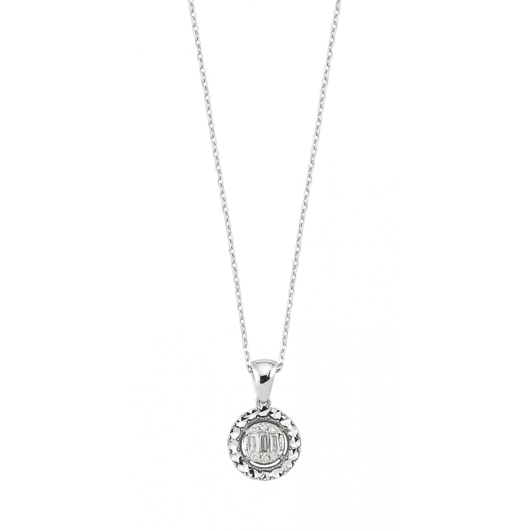 0.11 Karat Baguette Stone Set Diamond Necklace