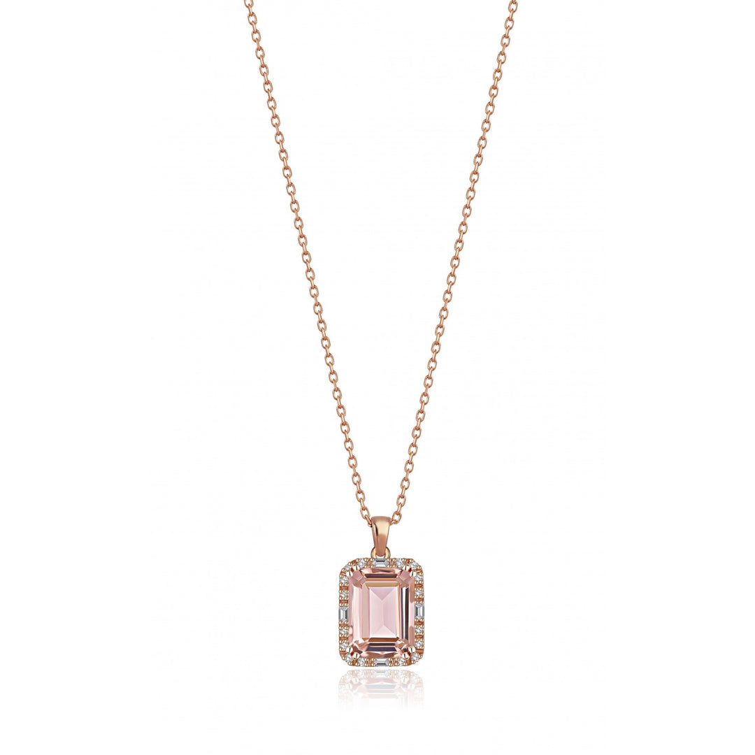 1.32 Karat Diamond ve Morganit Stone Set Necklace