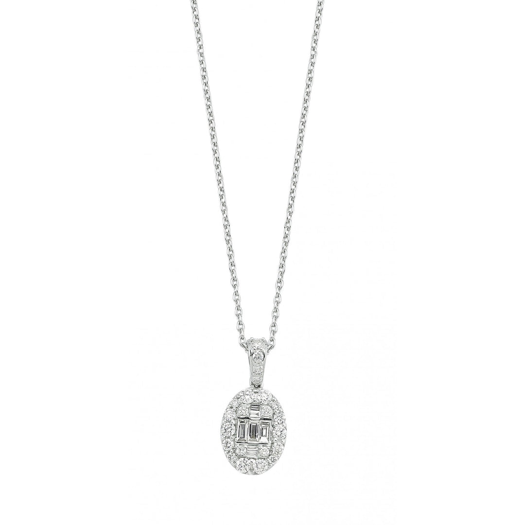 0.39 Karat Baguette Stone Set Diamond Necklace