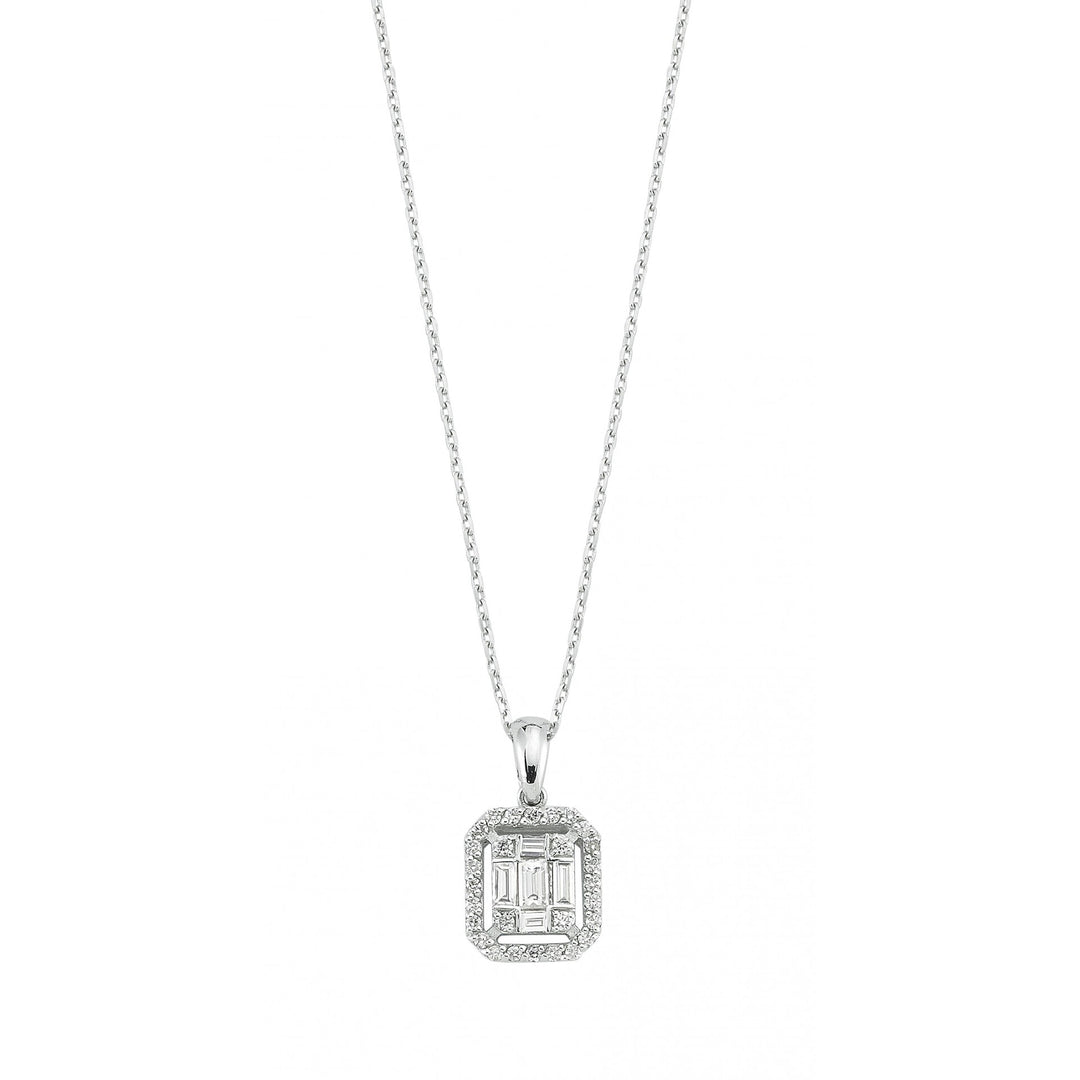 0.28 Karat Diamond Baguette Necklace
