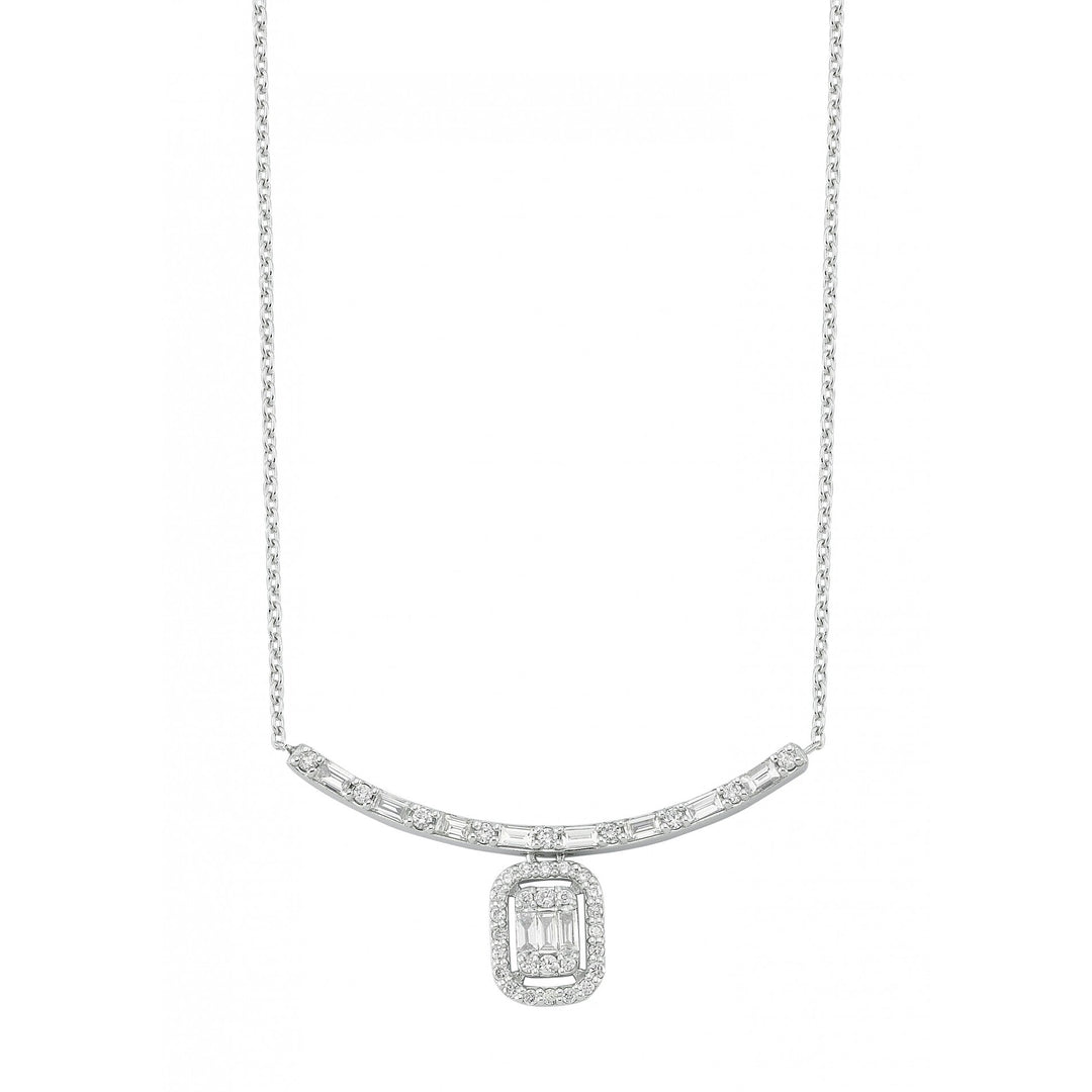 0.44 Karat Diamond Baguette Necklace