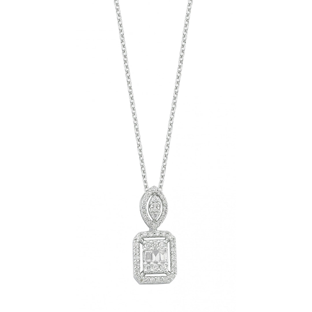 0.26 Karat Baguette Stone Set Diamond Necklace