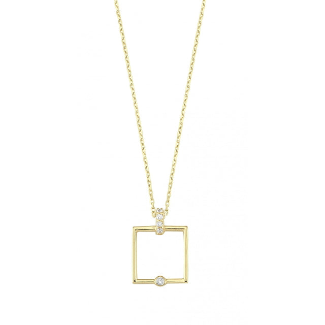 14ct Gold Stone Set Kare Necklace