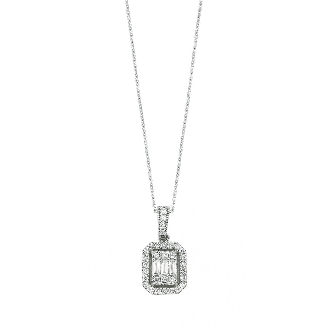 0.33 Karat Diamond Baguette Necklace