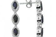 1.80 Karat Diamond Sapphire Earrings