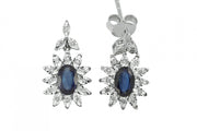 1.06 Karat Diamond Sapphire Earrings