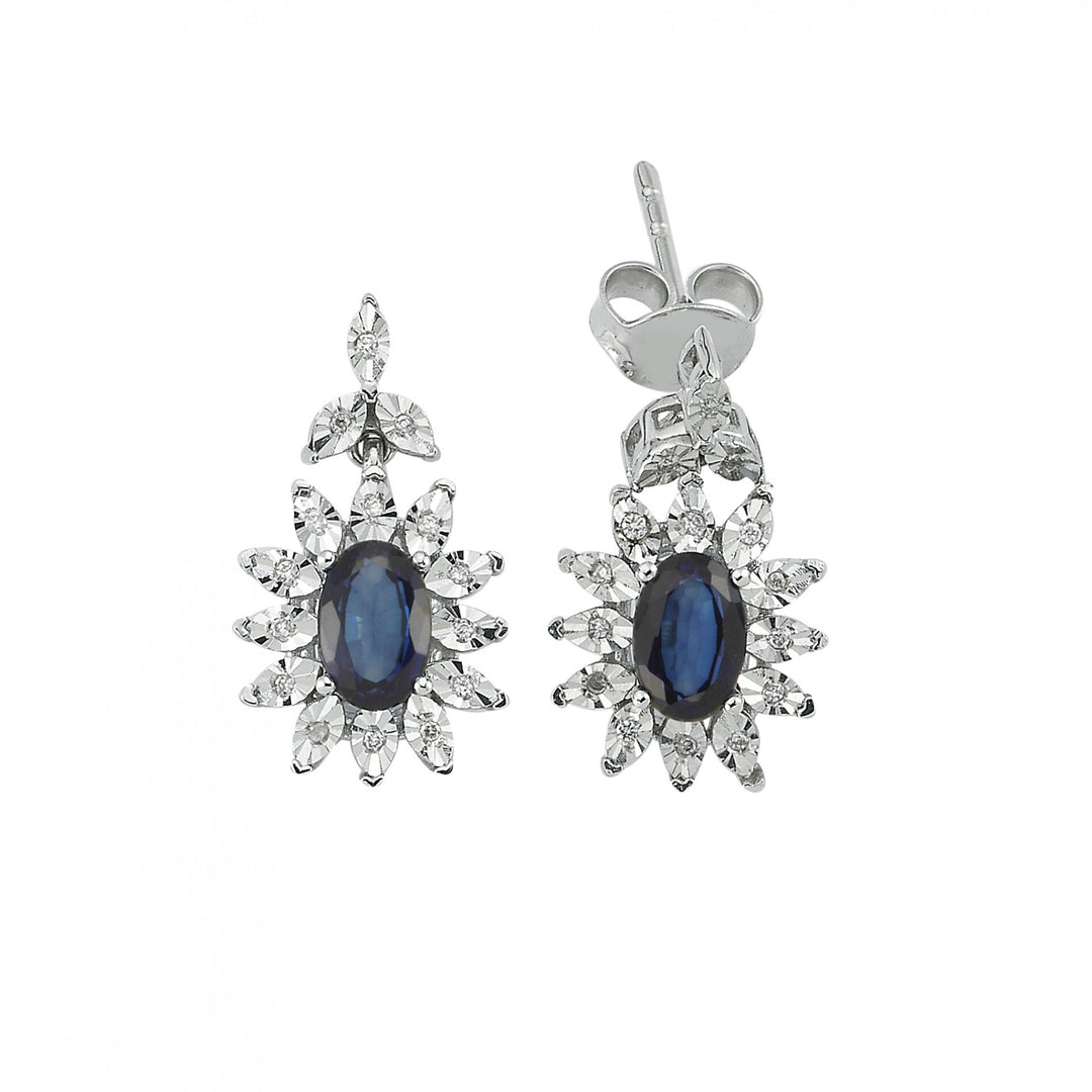 1.06 Karat Diamond Sapphire Earrings