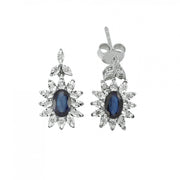 1.06 Karat Diamond Sapphire Earrings