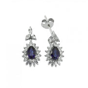 1.09 Karat Diamond Sapphire Earrings