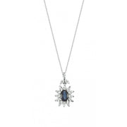 0.56 Karat Diamond Sapphire Necklace