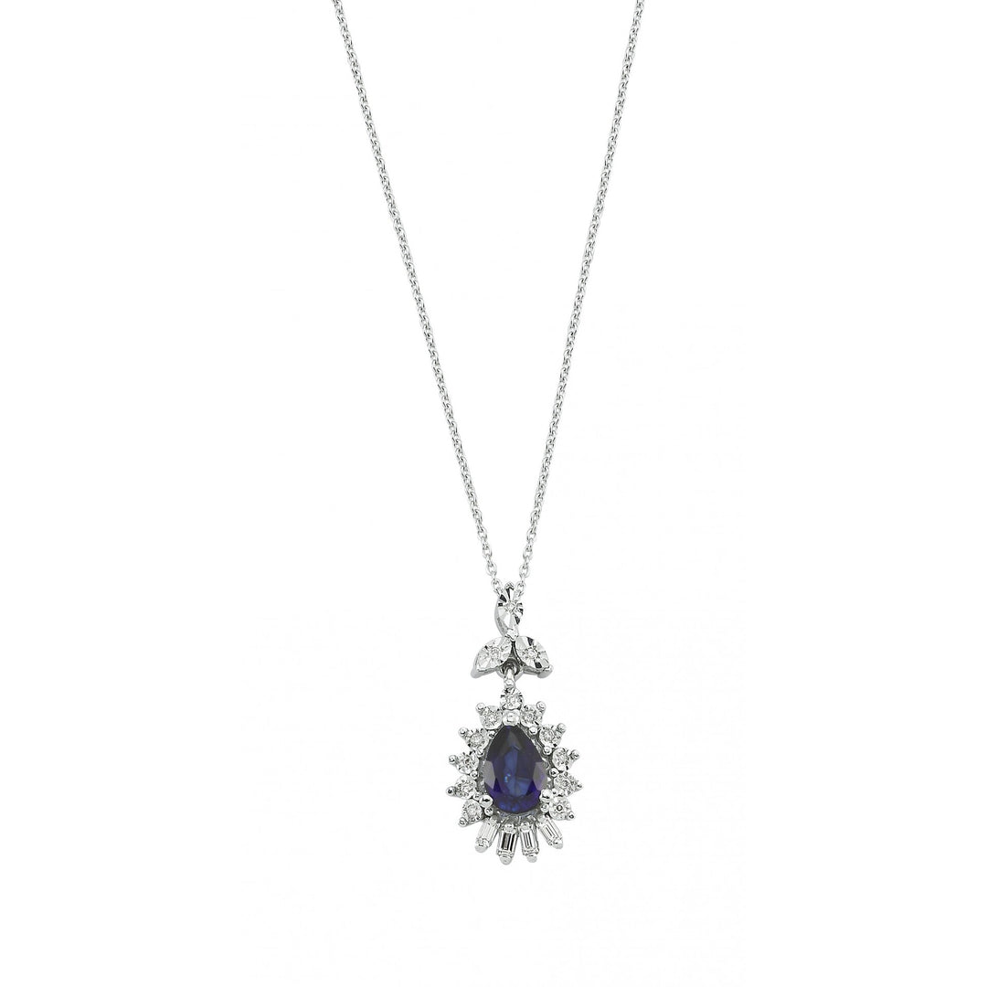 0.56 Karat Diamond Sapphire Necklace