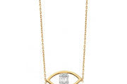 0.26 Karat Baguette Diamond Rose Necklace