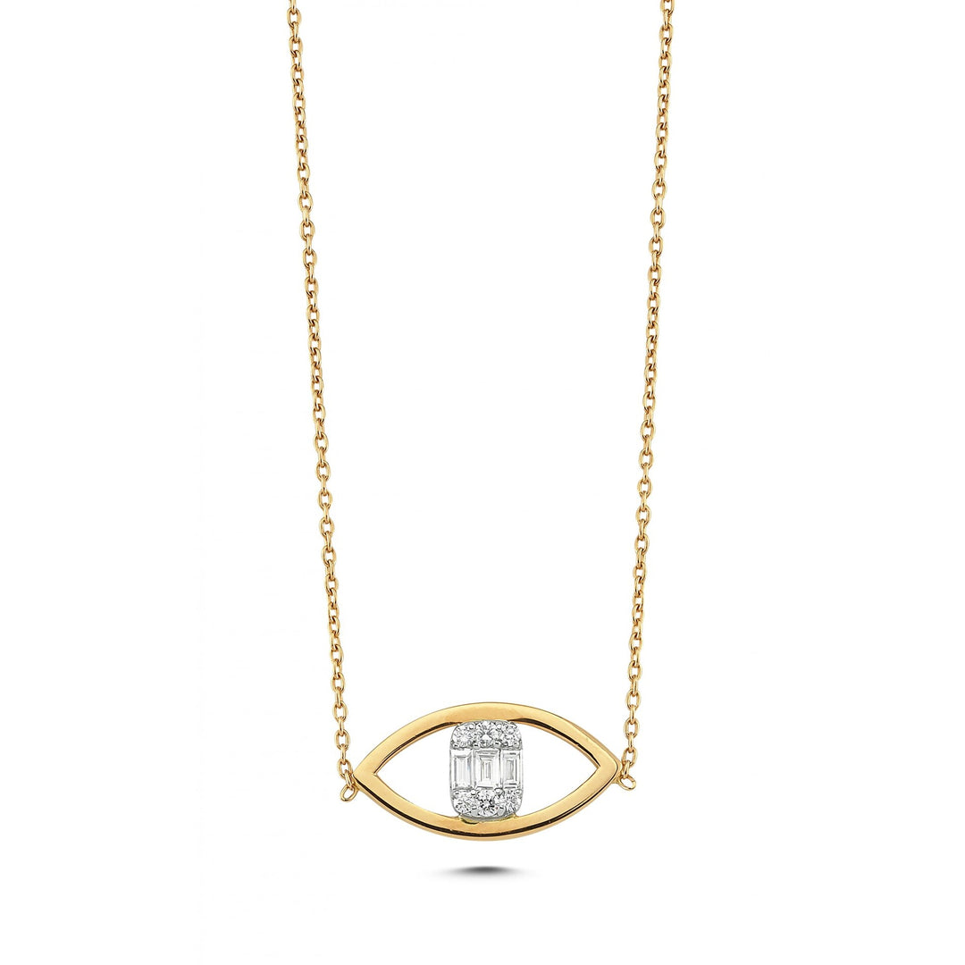 0.26 Karat Baguette Diamond Rose Necklace