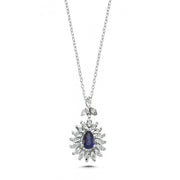 0.61 Karat Diamond Sapphire Necklace
