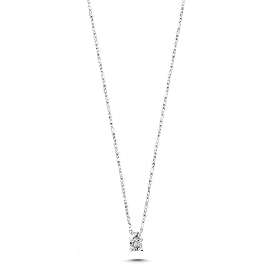 0.01 Karat Diamond Solitaire Necklace