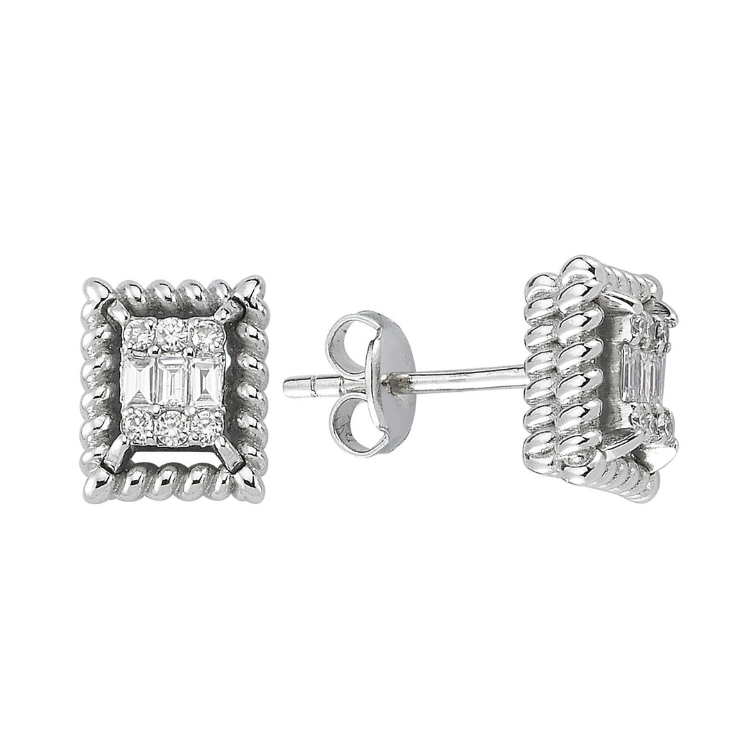 0.27 Karat Baguette Diamond Earrings