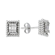 0.27 Karat Baguette Diamond Earrings
