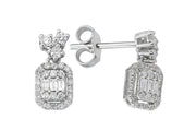 0.40 Karat Baguette Diamond Earrings