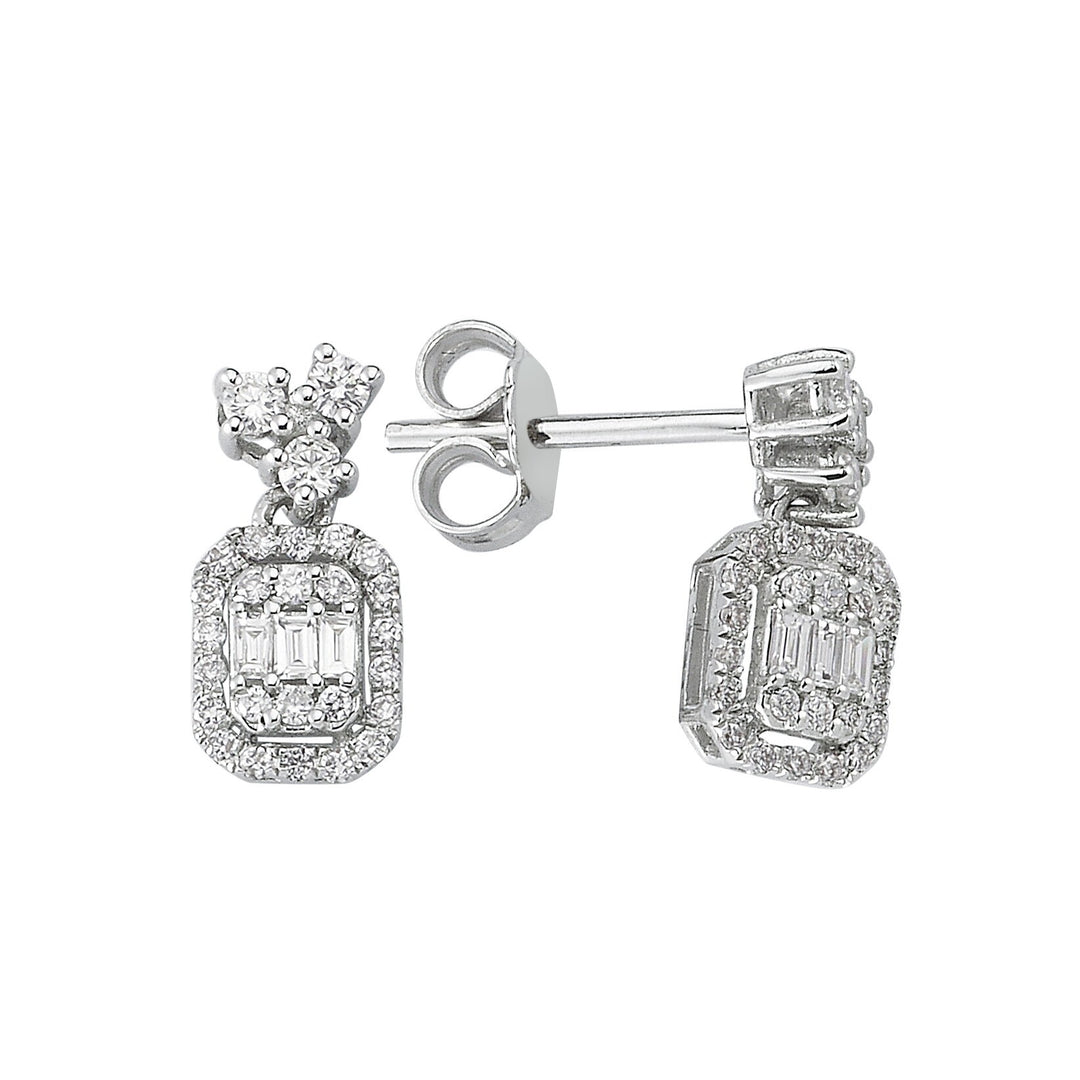 0.40 Karat Baguette Diamond Earrings