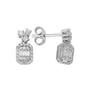 0.40 Karat Baguette Diamond Earrings