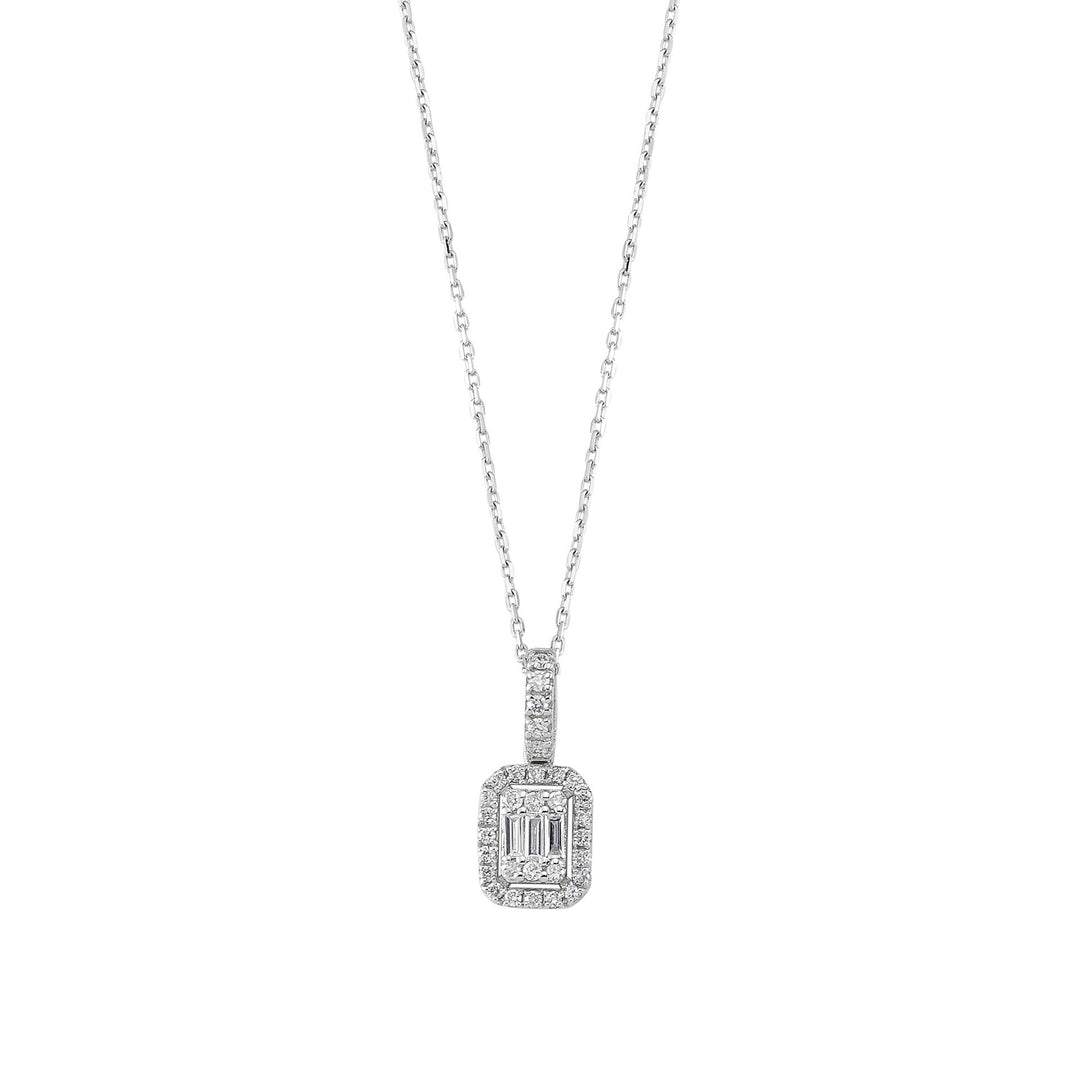 0.19 Karat Diamond Baguette Necklace