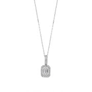 0.19 Karat Diamond Baguette Necklace