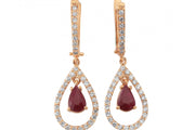 1.42 Karat Diamond Ruby Earrings