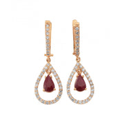 1.42 Karat Diamond Ruby Earrings
