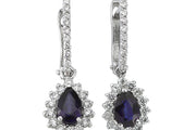 1.57 Karat Diamond Sapphire Earrings