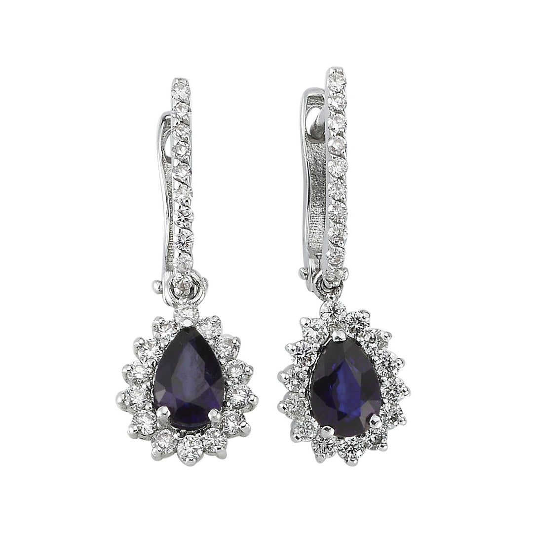 1.57 Karat Diamond Sapphire Earrings